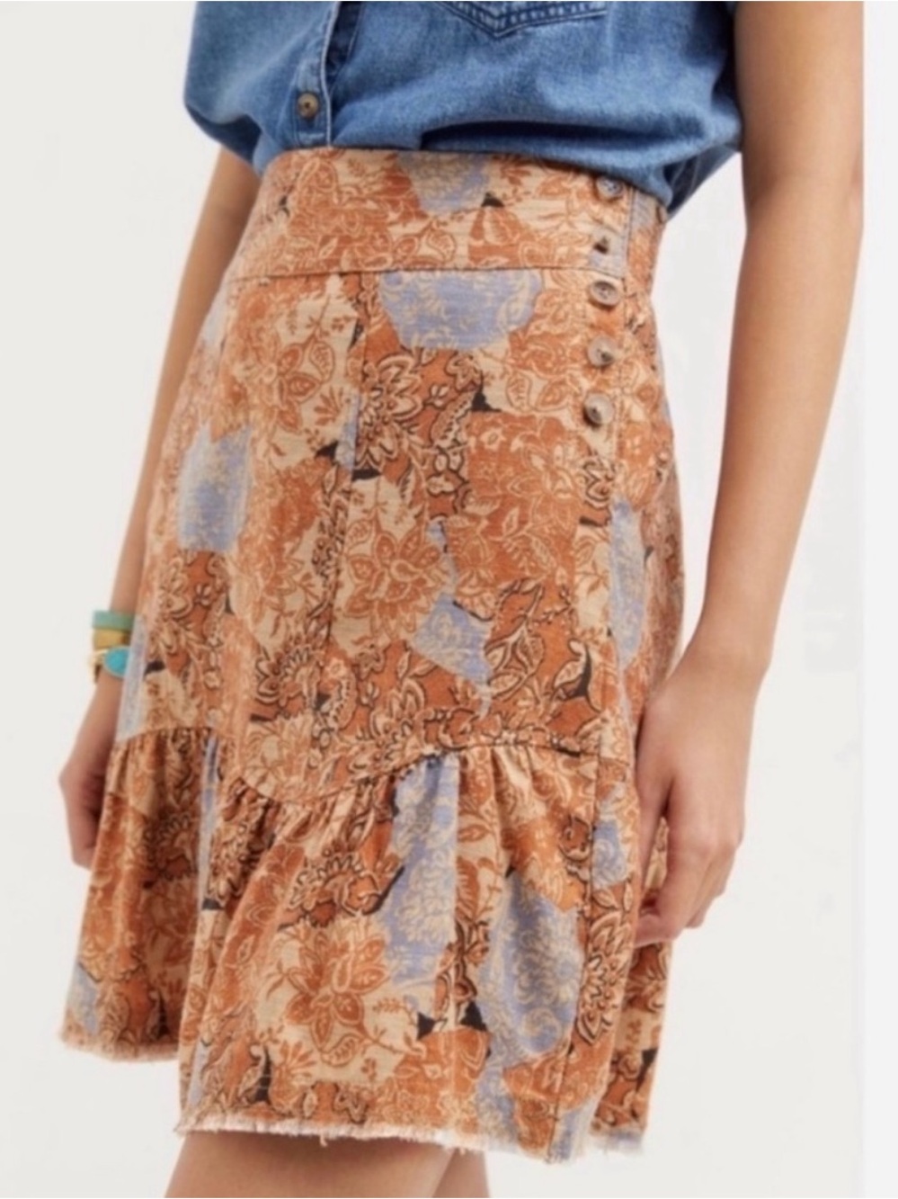 Pilcro by Anthropologie flounced mini skirt